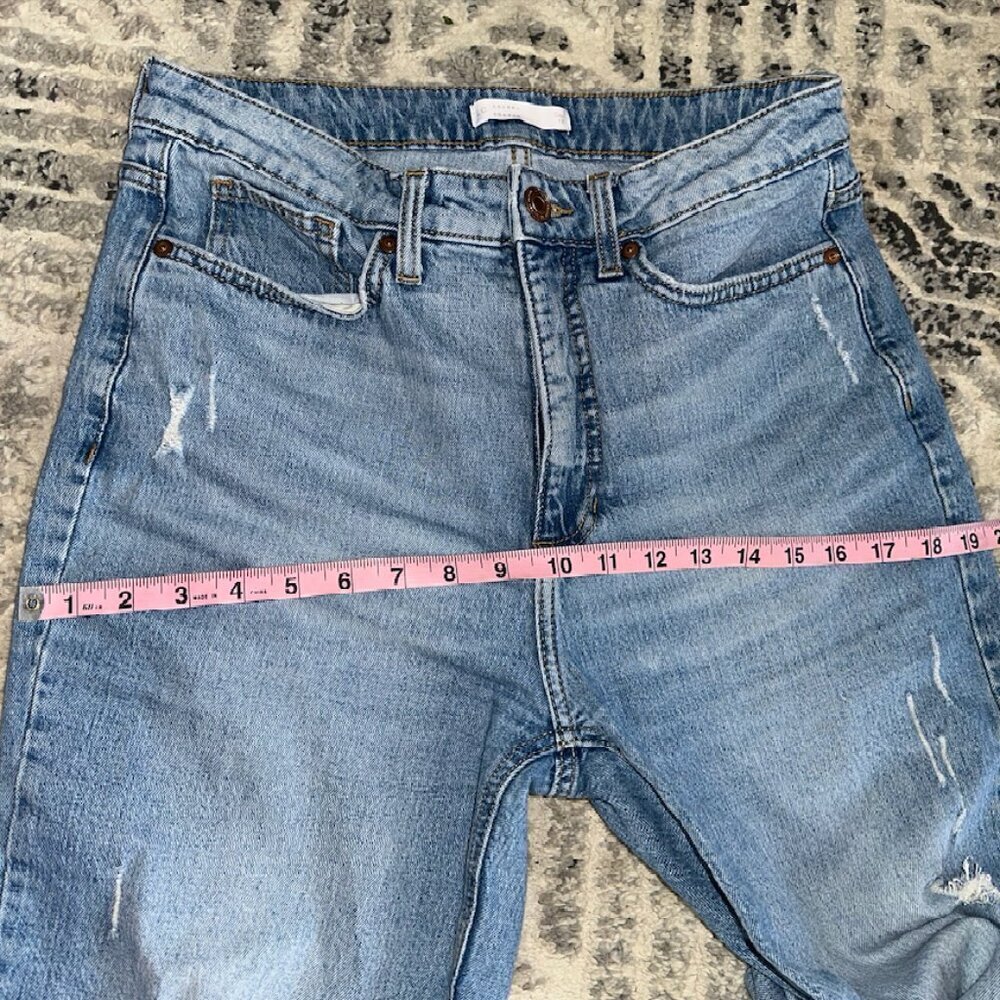 Light Blue Vintage Straight Leg Mom Jeans High Waist Crop Size 8 - Picture 6 of 10